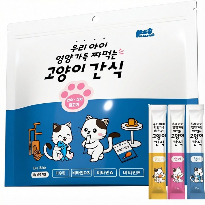 펫리서치 짜먹는 고양이 간식 츄