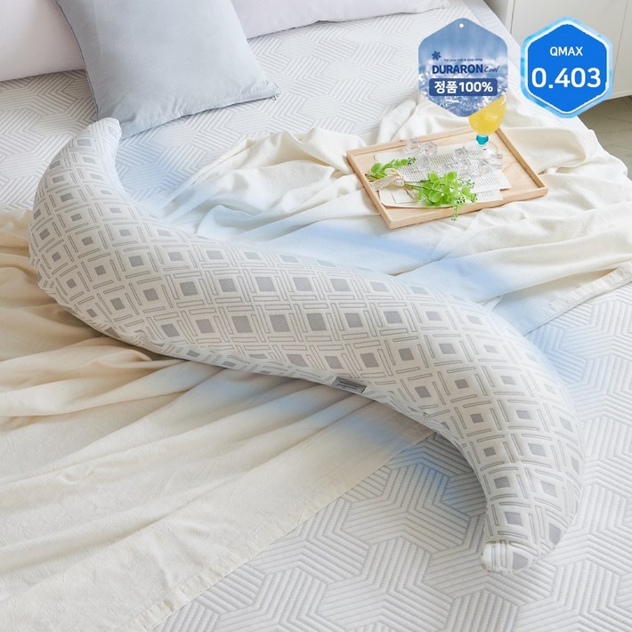 모두의러그 듀라론 냉감 S바디필로우 긴베개 롱쿠션 커버휴비스 솜, 큐브사각큐브