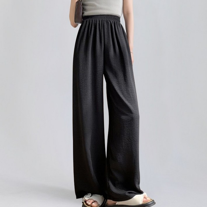 바바 체형커버 살랑살랑 여성 와이드 밴딩 팬츠 냉감소재