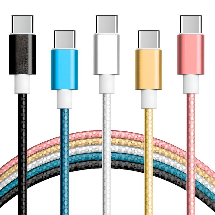 구스페리 C타입 to USB 고속충전 케이블, 1.5m, 혼합색상, 5개