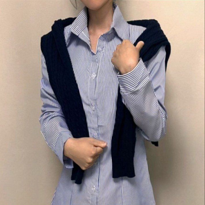 스트라이프셔츠원피스 1 color  미디원피스 셔츠원피스 미디원피스 봄신상 봄원피스 A라인 스트라이프 간절기 여름원피스