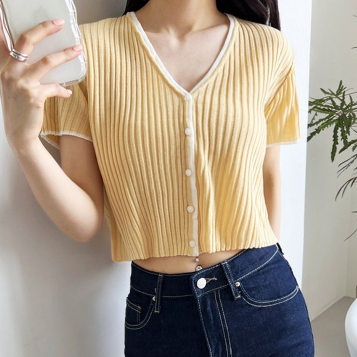 블루벨 국내생산 여성용 여름 반팔가디건