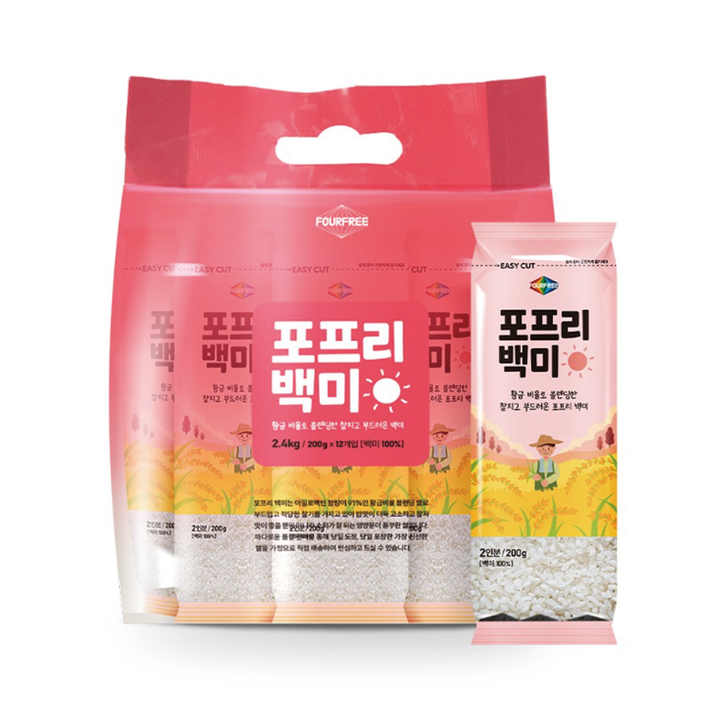 포프리 포프리 쌀 백미 2.4kg, 200g, 12개, 상등급