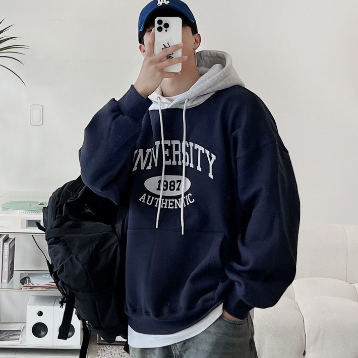 SXL 유니버시티 레터링 오버핏 후드 남녀공용 9color NO