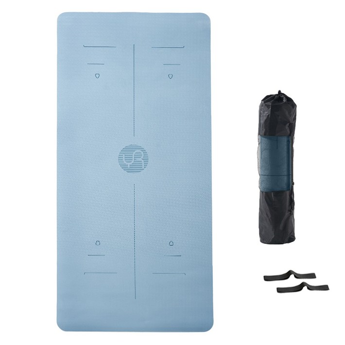 유렌 센터라인 요가매트 미끄럼방지 TPE 90cm 와이드 필라테스 운동매트, 1개, 스카이블루