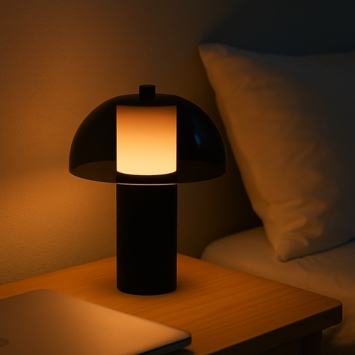 도르리 머쉬룸 버섯조명 미드센추리 LED 무드등, 블랙