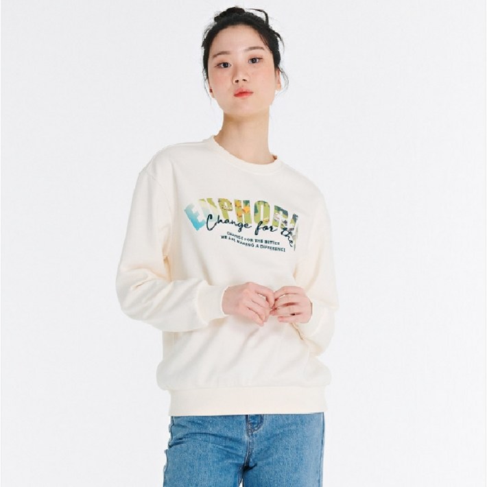 체이스컬트경산 NC 남녀공용 일러스트 레터링 맨투맨 티셔츠