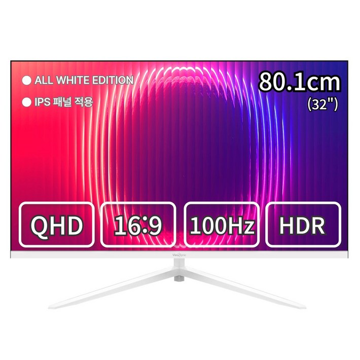 뷰싱크 QHD 리얼 100Hz 올화이트 모니터, VSO321Q 일반, 80.1cm