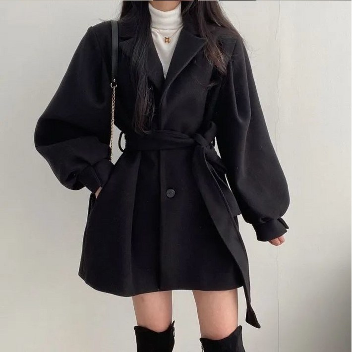 레티고 소매 벌룬 미니 숏 모직 자켓 레티고 소매 벌룬 미니 숏 모직 자켓