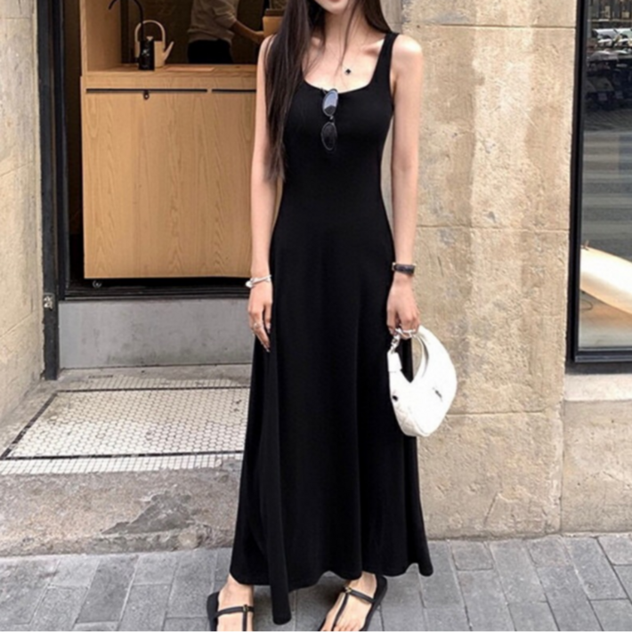 유니크코코 캡내장 민소매 롱 원피스 5643