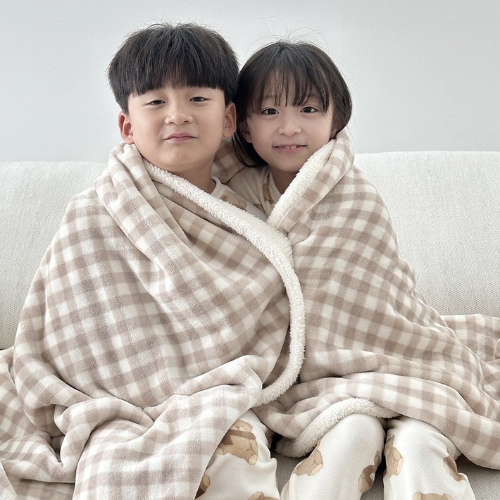 에끌 극세사 어린이 양털 담요 양면 겨울 이불