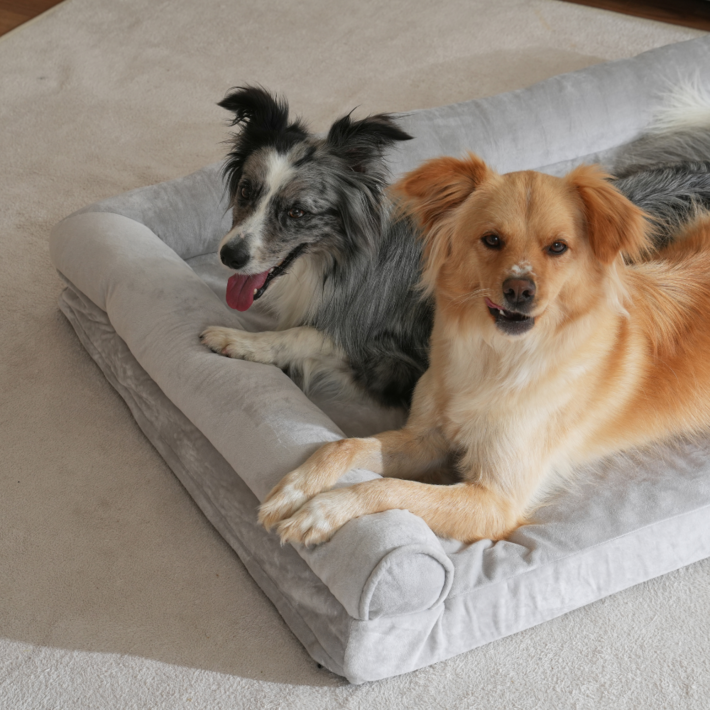 대형견 강아지 마약방석 방수 분리세탁 가능 미끄럼방지 애견 쿠션 소형견 중형견 겸용 푹신한 반려동물 펫방석, 1개, 그레이