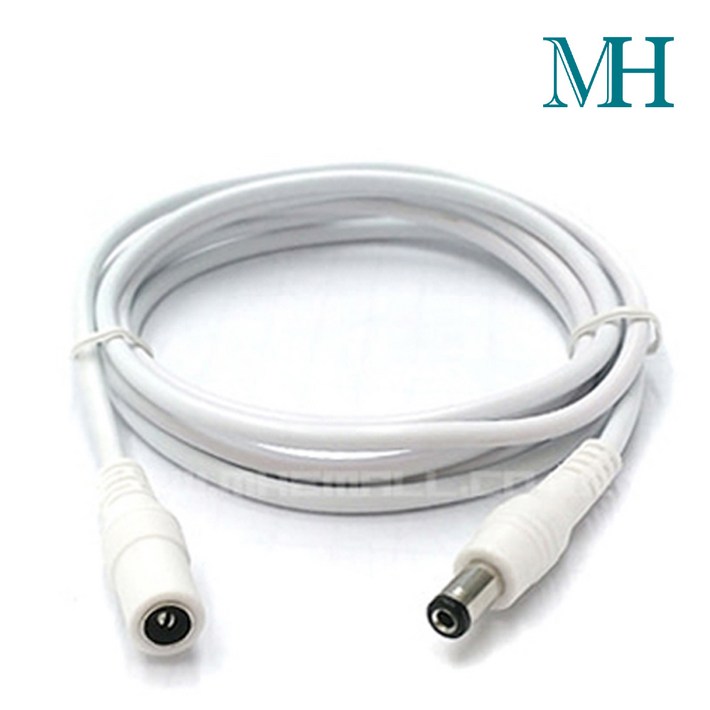 연장 케이블 흰색 5.5x2.1mm 어댑터 DC 전원 연장선 연결선 코드