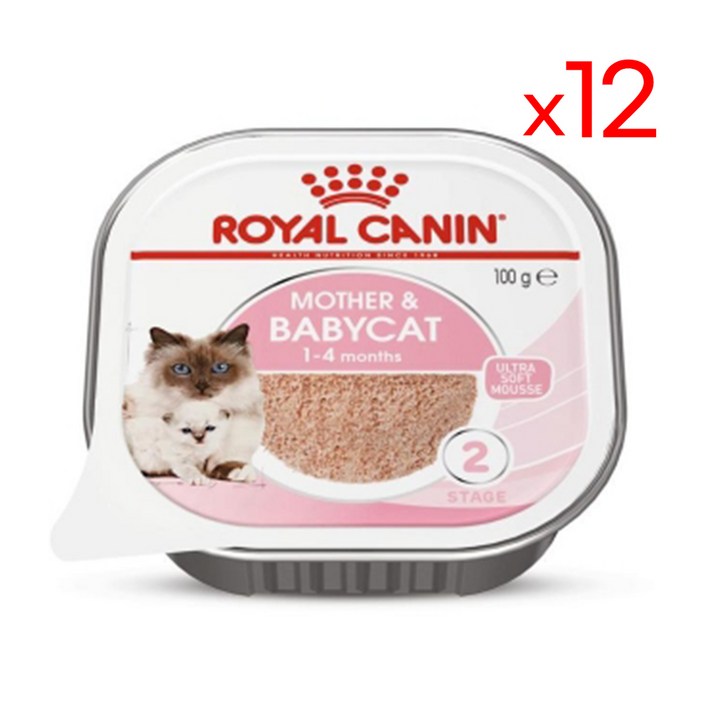생후 1개월 2개월 이상 아기고양이 새끼고양이 이유식 습식 사료, 닭오리, 100g, 12개
