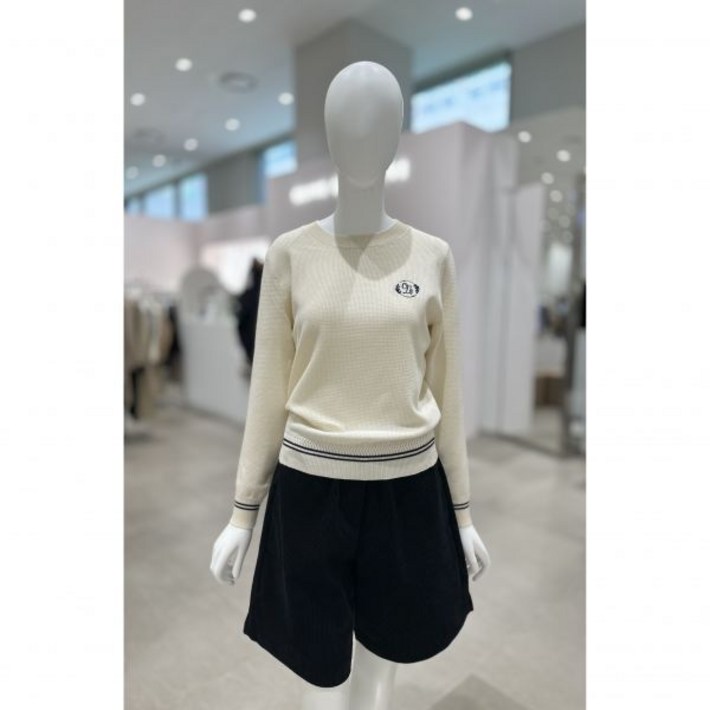 올리브데올리브 자수로고라운드니트YK4AP750 올리브데올리브 자수로고라운드니트YK4AP750