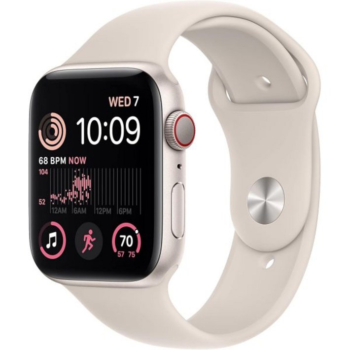 애플 워치 SE 2세대 GPS 셀룰러 44mm  스타라이트 알루미늄 케이스와 스포츠 밴드 SM 리퍼비시