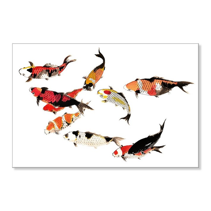 돈 들어오는 잉어 그림 풍수 인테리어 구어도 캔버스액자