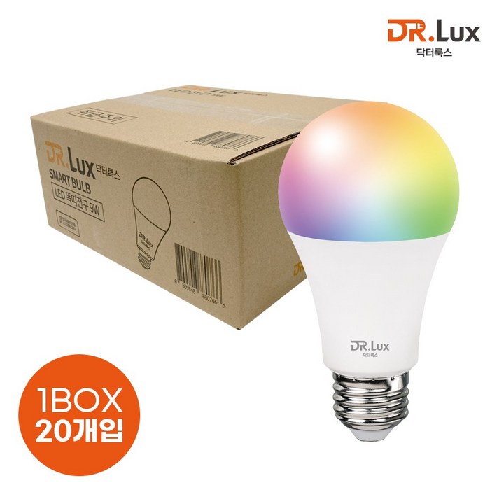 닥터룩스 LED 똑띠전구 9W 스마트 컬러 전구, 20개