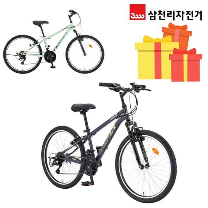 삼천리 완조립 2024 태풍 SF 24인치 21단 초등학생 주니어 MTB 자전거, 소프트민트, 1개