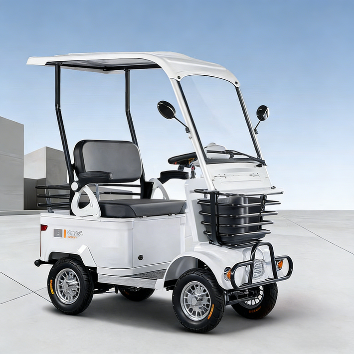 투빈스 4륜 전동휠체어 노인전동차 어르신 전동차 스쿠터 휠체어 장애인차 할머니전동차, 화이트, 800W 60V 36a 배터리 80km