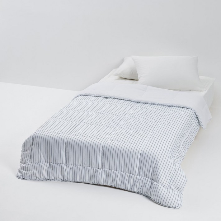 JAJU 스트라이프 피치스킨 차렵이불 SS틸블루 414575