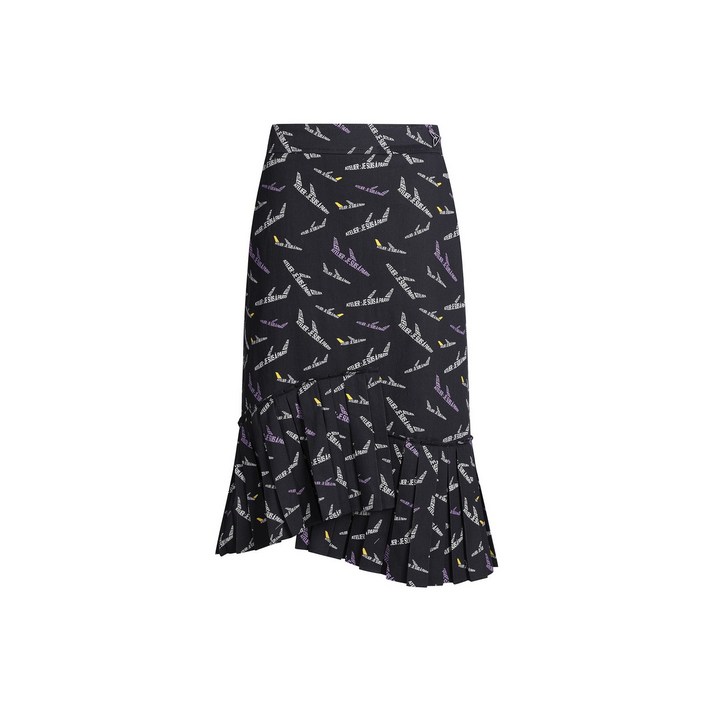 럭키슈에뜨 Hem Pleated Print Skirt LFKAS22820BKX 럭키슈에뜨 Hem Pleated Print Skirt LFKAS22820BKX