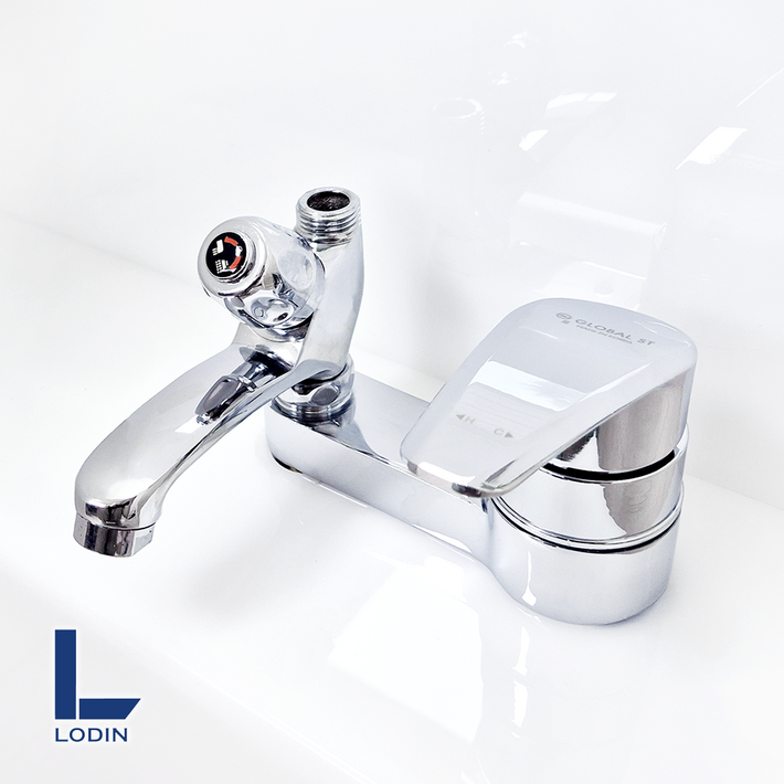 로딘 국산 투홀 세면대 세면기 샤워기 수전 세면 샤워 겸용샤워 2홀 욕실 세면수전 수도꼭지 교체 M1460, 1개