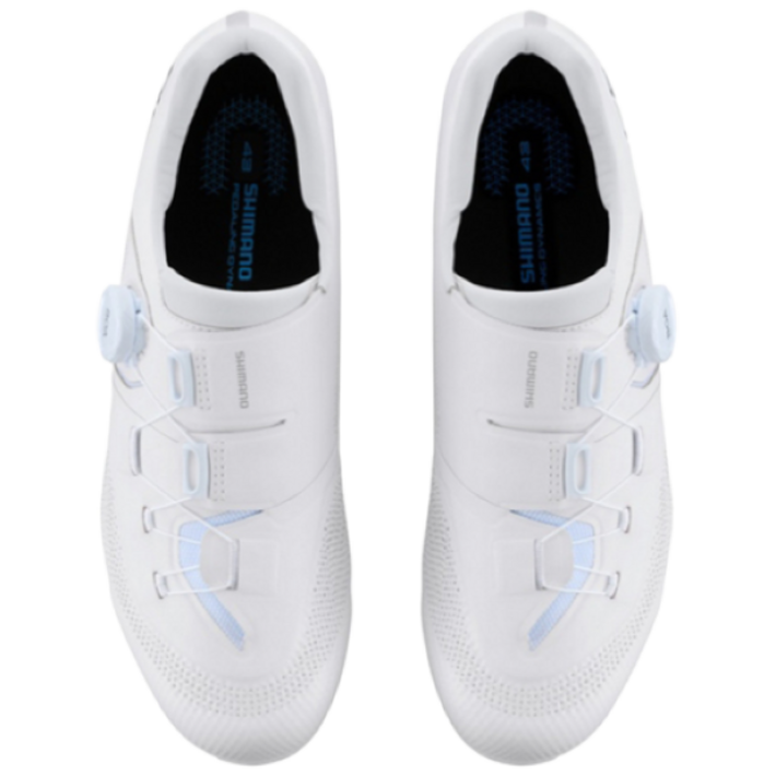 시마노 SHRC503  로드자전거 카본 로드클릿 슈즈, EU 42, 화이트 와이드