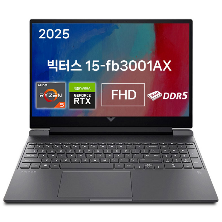 HP 2025 VICTUS 15 GAMING LAPTOP 15.6 라이젠9 라이젠 8000시리즈 지포스 RTX 4060, Mica Silver, 1TB, 32GB, WIN11 Home, 빅터스 15fb3001AX