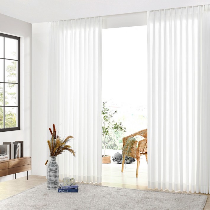 아로아 국내제작 방수 도톰차르르 2배나비주름 사생활보호 비침없는 쉬폰커튼 속커튼