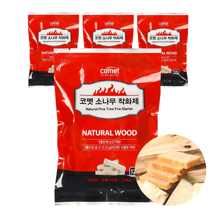 코멧 100 천연 소나무 착화제 4개입x4팩 코멧 100 천연 소나무 착화제 4개입x4팩