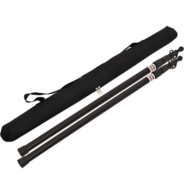 캠프빌리지 슬라이드 폴대 캡형 블랙 2p  가방 세트, 1세트