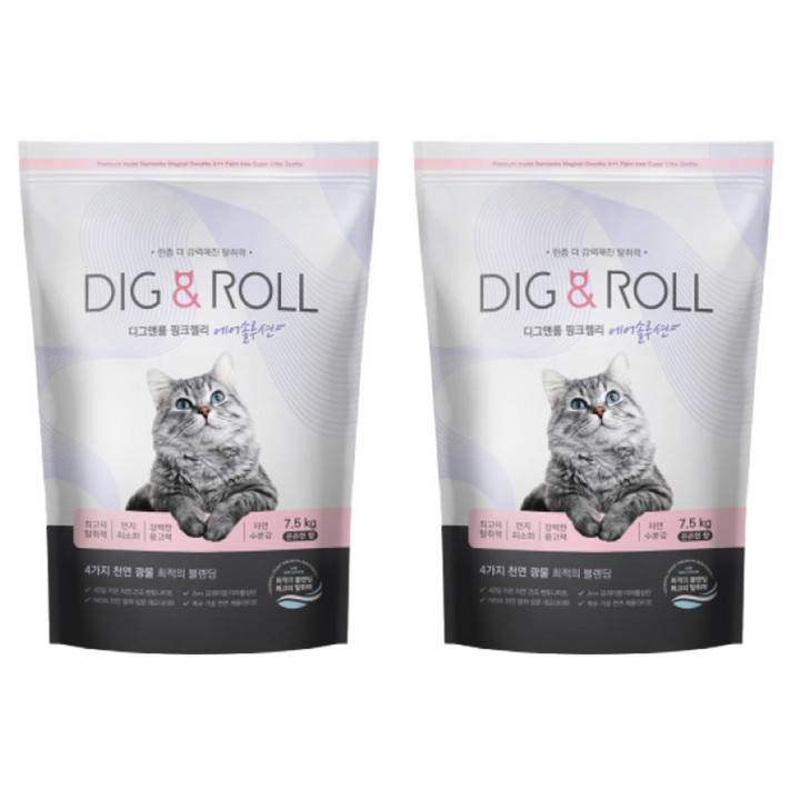 디그앤롤 핑크젤리 에어솔루션 고양이 모래 은은한향