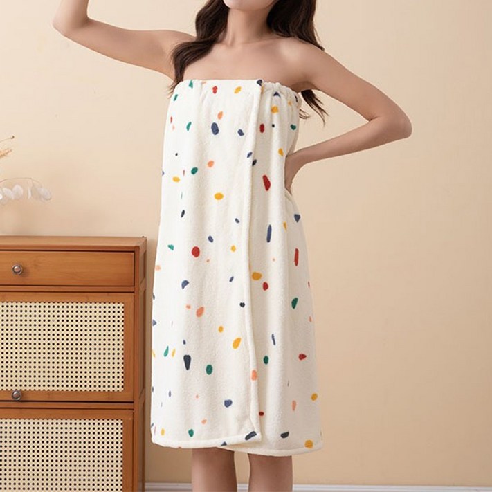 마더브띠 여성용 오프숄더 랩 원피스 샤워가운