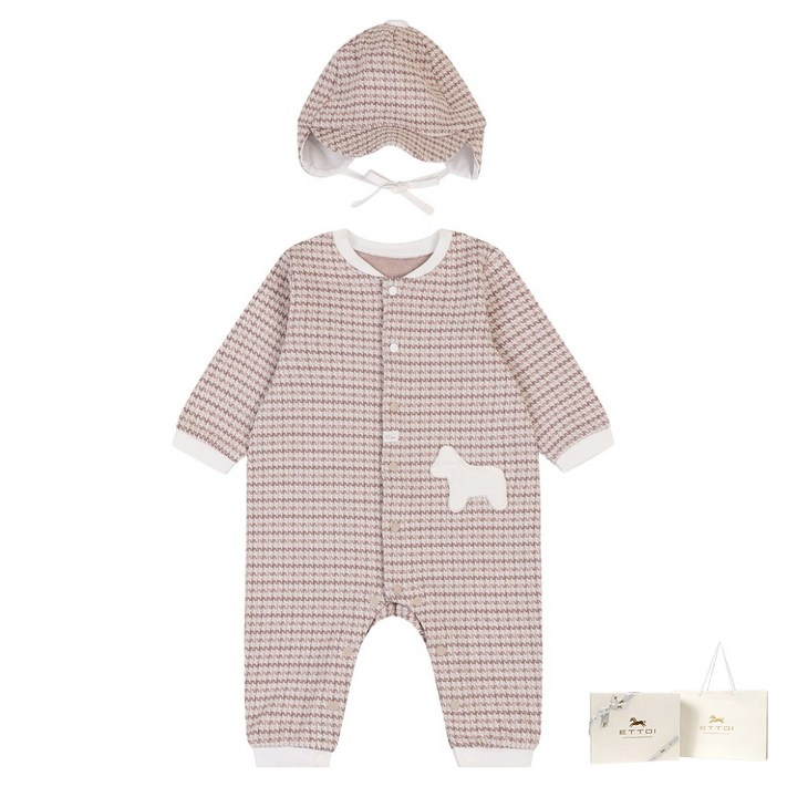 에뜨와 신생아용 선물용 해링 우주복 세트  쇼핑백  선물포장