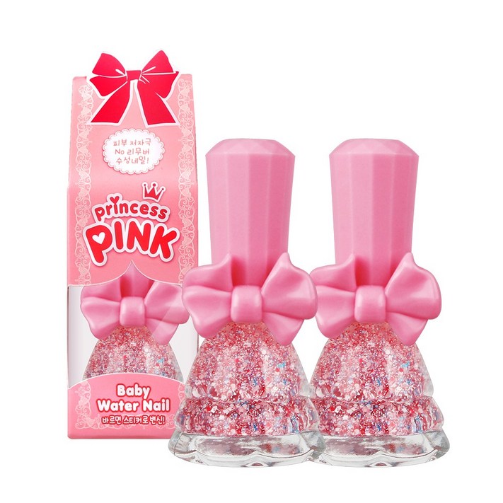 프린세스 핑크의 유아용 뜯어내는 컬러네일 매니큐어 2개묶음 8종/택1, 슈가톡톡드레스2개
