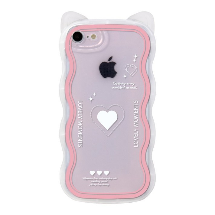 아이폰SE3SE287 전용 고양이귀 쫑긋 캣웨이브 디자인 투명케이스