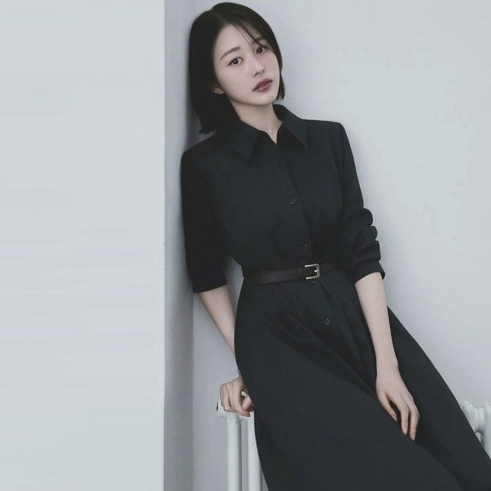 레더벨트 핀턱 셔츠원피스 EWOPPC0300 7902487