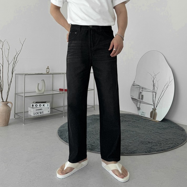 다이나믹피플 남자 워싱 세미와이드 데님팬츠 빅사이즈 청바지 2842인치