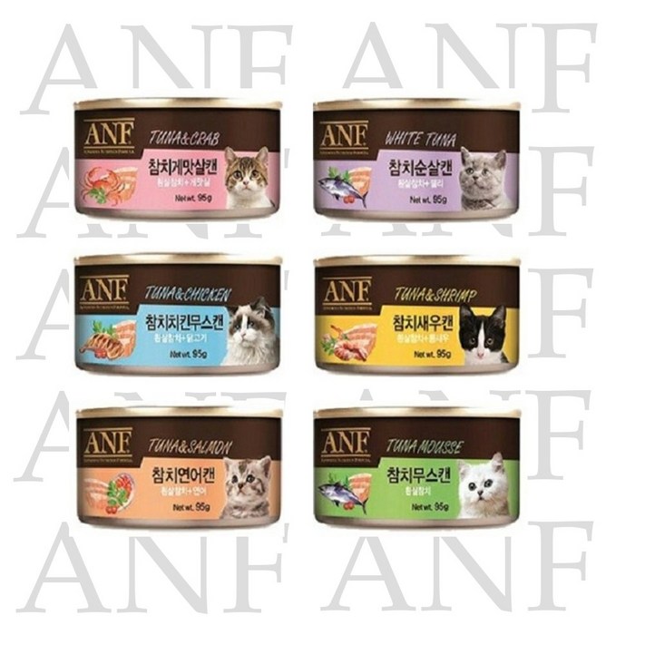 ANF 고양이캔 6종 4개씩 콤보 95g 24개 고양이간식, 24개 ANF 고양이캔 6종 4개씩 콤보 95g 24개 고양이간식, 24개