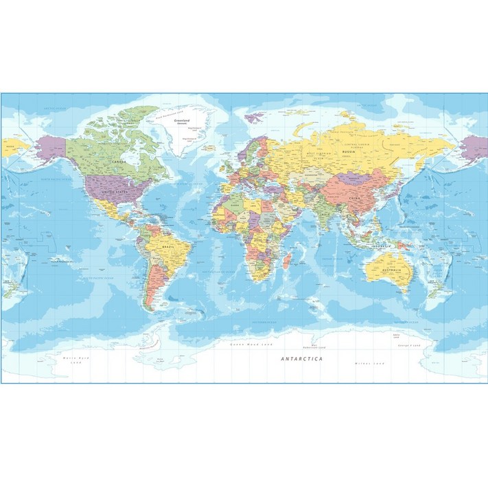 영문 세계지도 인테리어 스티커 교육용 벽지 데코 WD250805SP