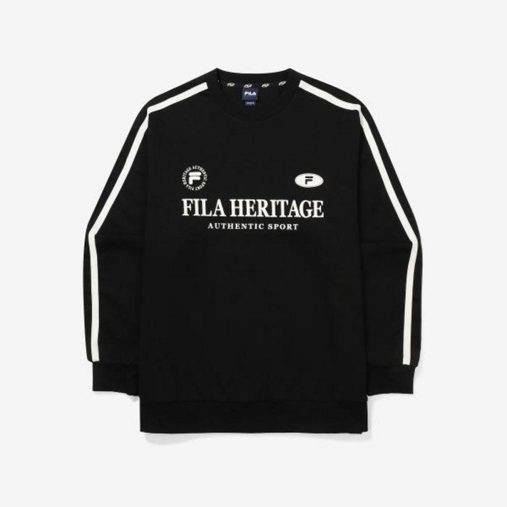 휠라 뉴헤리티지 로고포인트 맨투맨 FE2POF6101X BLK
