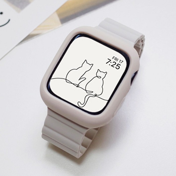 아이비온 애플워치 호환 마그네틱 실리콘 스트랩  케이스 세트