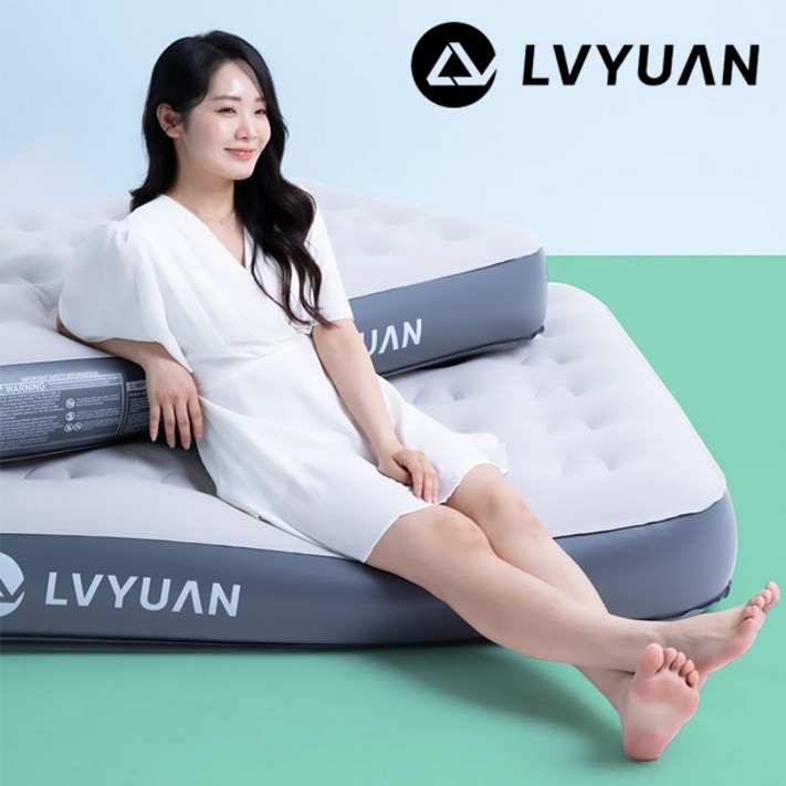 루앤 프리미엄 에어매트 캠핑용 자충매트 야외 휴대용 매트리스 펌프 내장형