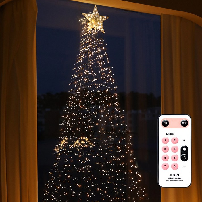 크리스마스트리 드레스 지네전구 20줄 800구  탑별, 1개, 드레스전구 20줄 그린선 앰버웜