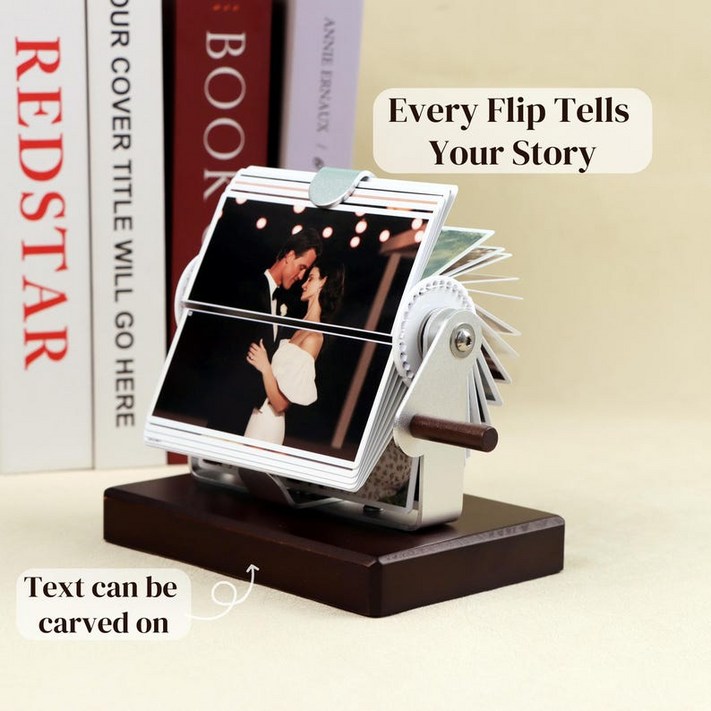 맞춤 제작 포토 플립북  나무 애니메이션 박스, 수동 크랭크 감성 영상 상자
