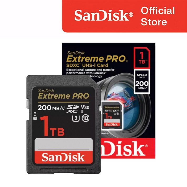 샌디스크 정품 SD 메모리카드 Extreme Pro 익스트림 프로 SDXC 평생보증 Lifetime Limited, 1개, 1TB