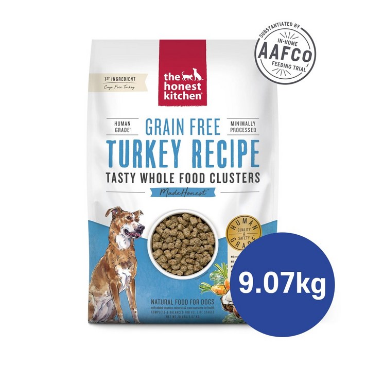 디어니스트키친 클러스터 그레인프리 터키 20LB 유기농 프리미엄 잘먹는 맛있는 탈수건조 영양식 혼합식 밥꾸 기호성 좋은 저알러지 피부 피모 소화개선 강아지 사료