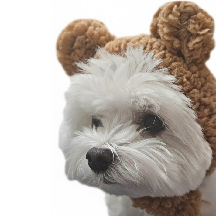 알로하모아 강아지 바라클라바 겨울 모자, 1개, 브라운