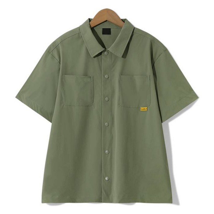 엠엔씨 남녀공용 스판바람막이 오버핏 반팔 셔츠 MDSS068WS